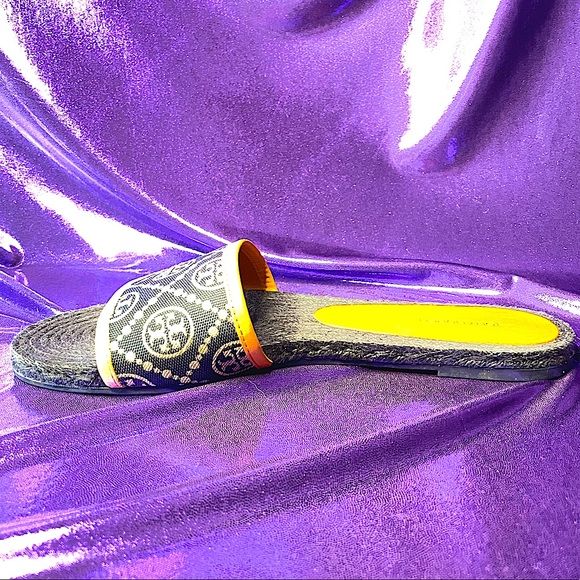 Tory Burch | T Monogram Espadrille Slides (New) - Picture 5 of 8